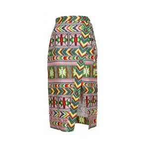FARM RIO Amulet Print Linen Wrap Skirt